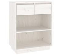 Vidaxl Console Cabinet White 60X34X75 Cm Solid Wood Pine