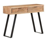 Console Table Solid Acacia Natural Wood Live Edge 100x35x76 cm Steel BlackFrame