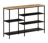 vidaXL Console Table 110x30x75 cm Solid Rough Mango Wood and Iron