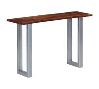vidaXL Console Table End Table Accent Side Table Solid Aacia Wood and Iron
