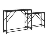 vidaXL Console Table, 2 Pieces, Black Oak Look, 100 x 28 x 75 cm, Living Room Furniture, Modern Rectangular Console Table, Interior Accent Nesting Tables, Durable Home Decor Surface
