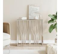 vidaXL Console Table 70x30x70 cm Stainless Steel and Glass