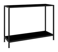 vidaXL Console Table Black 100 cm Tempered Glass Accent Side End Hall Desk