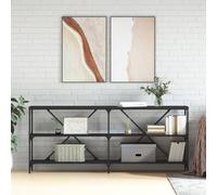 vidaXL Console Table Black 180x30x75 cm Engineered Wood and Iron