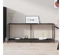 Vidaxl Console Table Black 180X35X75.5 Cm Tempered Glass, Black