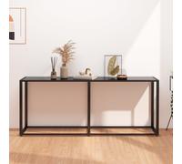 Vidaxl Console Table Black 180X35X75.5Cm Tempered Glass