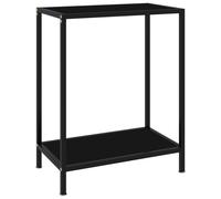 Vidaxl Console Table Black 60X35X75 Cm Tempered Glass, Black
