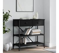 (black, 75 x 34.5 x 75 cm) vidaXL Console Table with Drawers and Shelves Side End Table Engineered Wood