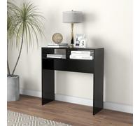 vidaXL Console Table Black 78x30x80 cm Engineered Wood