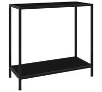 vidaXL Console Table Black 80x35x75 cm Tempered Glass