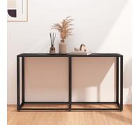 Vidaxl Console Table Black Marble 140X35X75.5Cm Tempered Glass
