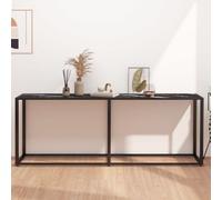 Vidaxl Console Table Black Marble 200X35X75.5Cm Tempered Glass