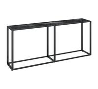 vidaXL Console Table Black Marble Tempered Glass Home End Hall Porch Table