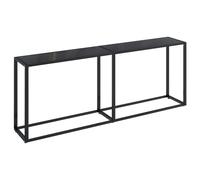 vidaXL Console Table Black Tempered Glass Living Room End Hall Porch Table