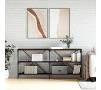 vidaXL Console Table Brown Oak 160x30x75 cm Engineered Wood and Iron UK NEW
