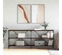 vidaXL Console Table Brown Oak 180x30x75 cm Engineered Wood and Iron UK HOT
