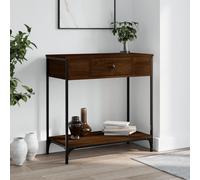 Console Table Brown Oak 75x34.5x75 cm Engineered Wood