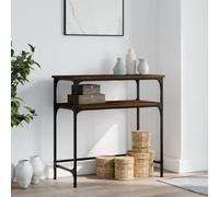 Console Table Brown Oak 75x35.5x75 cm Engineered Wood