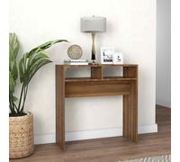 vidaXL Console Table Brown Oak 78x30x80 cm Engineered Wood UK HOT