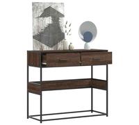 vidaXL Console Table Brown Oak 90x35x80 cm Engineered Wood UK