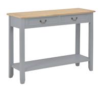 vidaXL Console Table Grey 110x35x80cm Wood Side Cabinet Stand Hall End Drawer