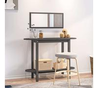 vidaXL Console Table Grey 110x40x80 cm Solid Wood Pine 01 UK HOT