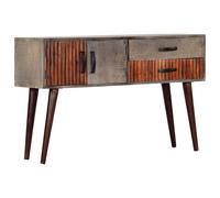 vidaXL Console Table Grey 120x35x75 cm Solid Rough Mango Wood UK HOT