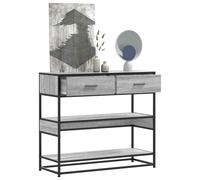 (grey sonoma) vidaXL Console Table Smoked Oak 90x35x80 cm Engineered Wood sofa table
