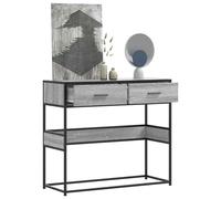 vidaXL Console Table Grey Sonoma 90x35x80 cm Engineered Wood UK
