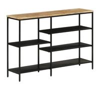 vidaXL Console Table Hallway Coffee End Table Solid Rough Mango Wood and Iron