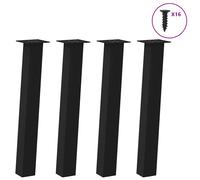vidaXL Console Table Legs 4 pcs Black 72 cm Steel