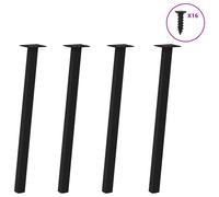 vidaXL Console Table Legs 4 pcs Black 72 cm Steel