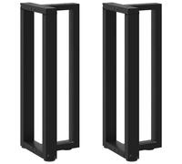 vidaXL Console Table Legs T-Shaped 2 pcs Black 25x28x(72-73) cm Steel