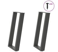 vidaXL Console Table Legs U-Shaped 2 pcs Anthracite 28x(72-73) cm Steel