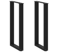 vidaXL Console Table Legs U-Shaped 2 pcs Black 28x(72-73) cm Steel