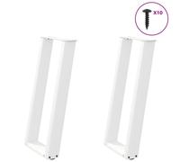 vidaXL Console Table Legs U-Shaped 2 pcs White 28x(72-73) cm Steel