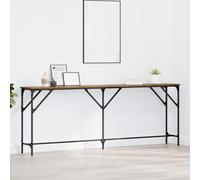 vidaXL Console Table Old Wood 200 x 29 x 75 cm, Stylish Console Table, Rectangular, Industrial Design, Durable Entryway Furniture, Metal And Wood, Accent, Modern Decor
