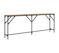 vidaXL Console Table Old Wood 200 x 29 x 75 cm, Stylish Console Table, Rectangular, Industrial Design, Durable Entryway Furniture, Metal And Wood, Accent, Modern Decor