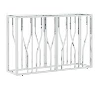 vidaXL Console Table Side Table Sofa Table Silver Stainless Steel and Glass