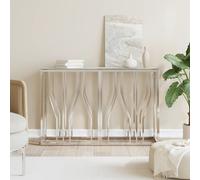 vidaXL Console Table Side Table Sofa Table Silver Stainless Steel and Glass