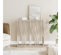 vidaXL Console Table Silver 70x30x70 cm Stainless Steel and Glass