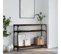 vidaXL Console Table Smoked Oak 100x29x75 cm Engineered Wood UK