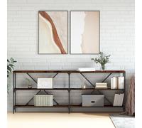 vidaXL Console Table Smoked Oak 200x30x75 cm Engineered Wood and Iron