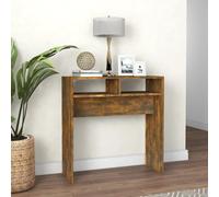 vidaXL Console Table Smoked Oak 78x30x80 cm Engineered Wood