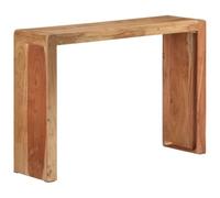 vidaXL Console Table - Solid Acacia Wood with Natural Finish, Sturdy and Spacious Tabletop, Farmhouse Style, ic-Modern Decor, Well Designed and Safe with Wall Attachment Device