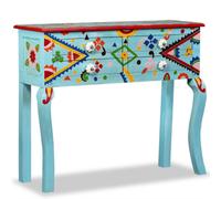 Vidaxl Console Table Solid Mango Wood Blue Hand Painted