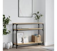 Console Table Sonoma Oak 100x29x75 cm Engineered Wood & Metal Slim Hallway Shelf