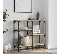 Console table Grey Sonoma 100x39x78.5cm Engineered Wood & Steel 2-Drawer Shelf.