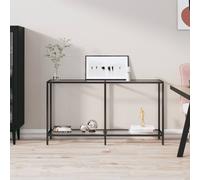 vidaXL Console Table Transparent 140x35x75.5 cm Tempered Glass