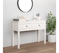vidaXL Console Table White 100x35x75 cm Solid Wood Pine, White